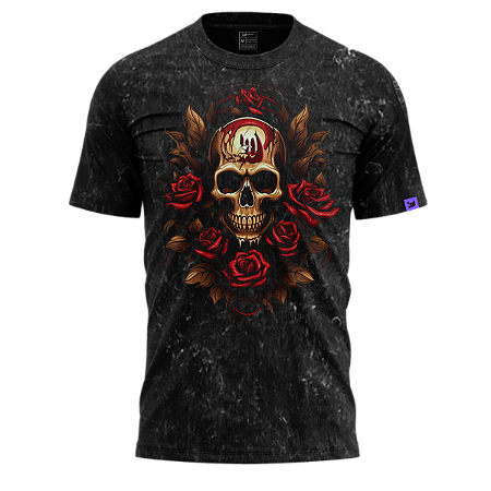 Camiseta Raving Skull Gold (marmorizado)