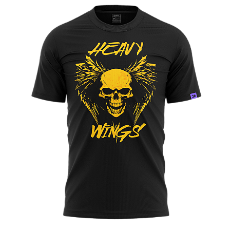 Camiseta Raving Skull WIngs (preto)