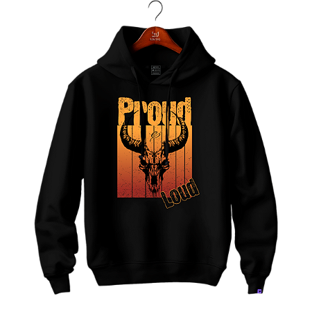 Moletom com capuz e bolsos laterais Raving Skull OX (Cor preto)