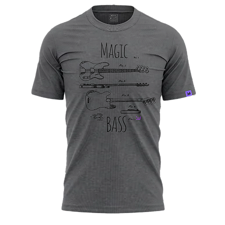 Camiseta Casual Magic Bass (Estonado cinza)