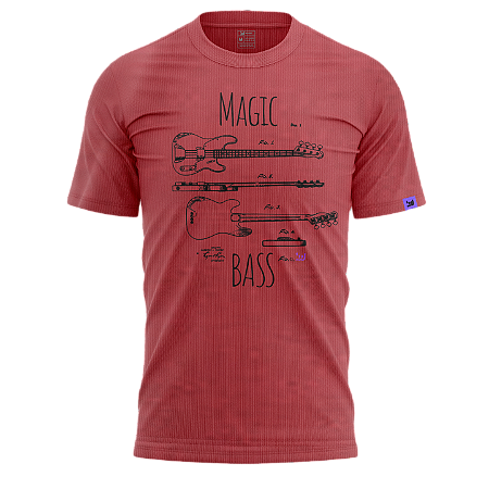 Camiseta Casual Magic Bass (Estonado vermelho)