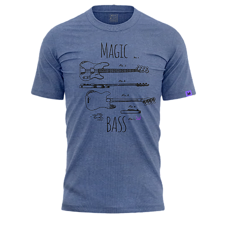 Camiseta Casual Magic Bass (Estonado azul)