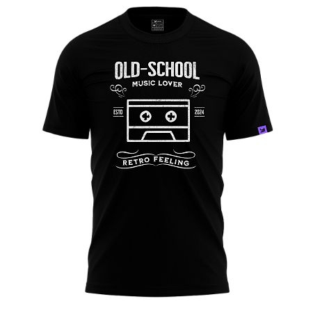 Camiseta Casual Old school (Preto)