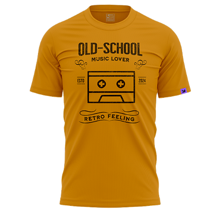 Camiseta Casual Old school (Mostarda)