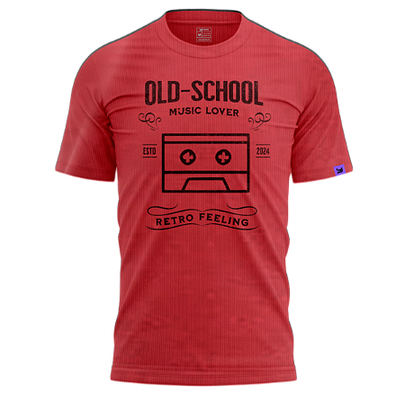 Camiseta Casual Old school (Estonado Vermelho)