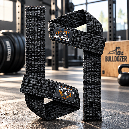Strap Par Academia Musculação Bulldozer 100% Algodão Costura Dupla