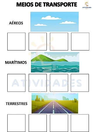 Onde estão? Meios de Transporte - terrestre, aéreo, marítimo
