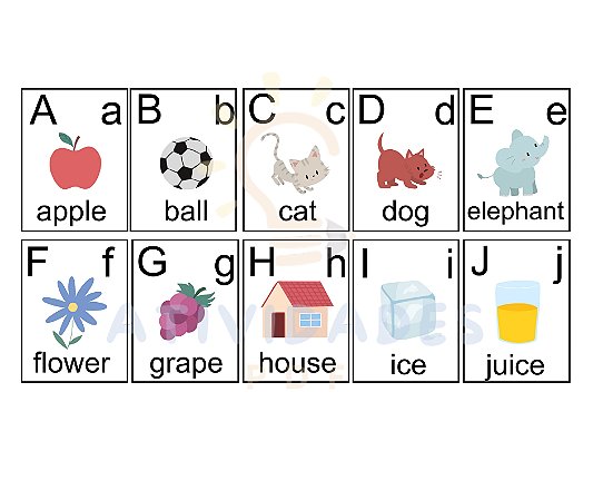 Alfabeto em cartas - Em inglês