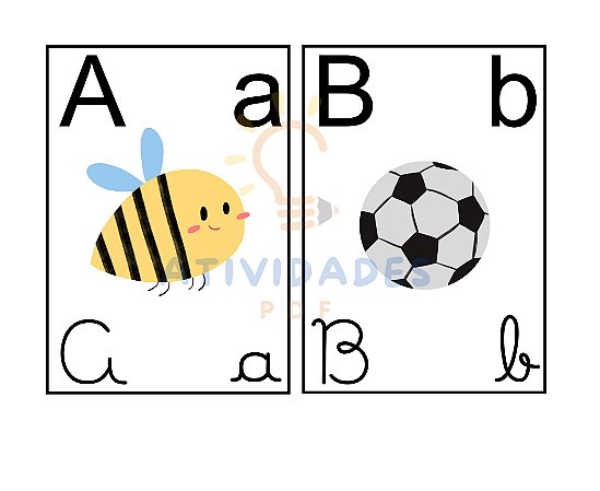 Alfabeto de sala de aula - Meia página cada letra