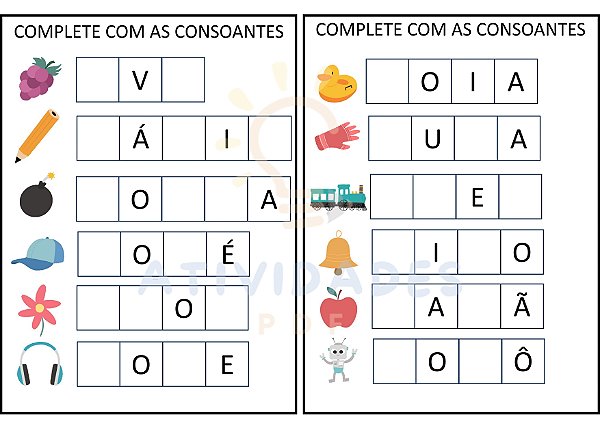 Complete com as consoantes