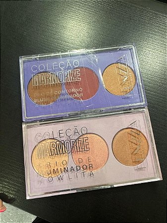 Trio de iluminador e contorno Coleçao Marmorize