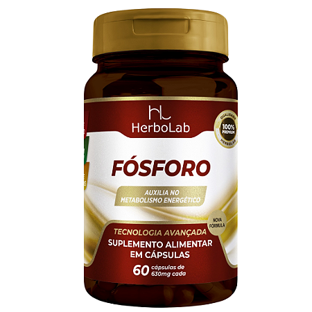 Fósforo 630mg – 60 Cápsulas | Herbolab – Suporte ao Metabolismo Energético e Função Cerebral