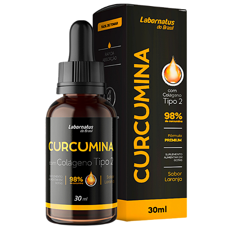 Curcumina 98% com Colágeno Tipo 2 – Gotas 30ml | Labornatus – Potência Premium para Articulações e Inflamação