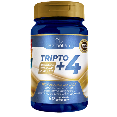 Tripto +4 – Magnésio com Vitaminas B6, B9 e B12 – 60 Cápsulas | Herbolab – Bem-Estar, Humor e Saúde Neurológica