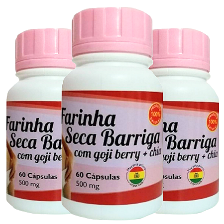 Emagrecedor Seca Barriga – Kit com 3 Potes | 60 Cápsulas Cada – Queima de Gordura e Redução de Medidas