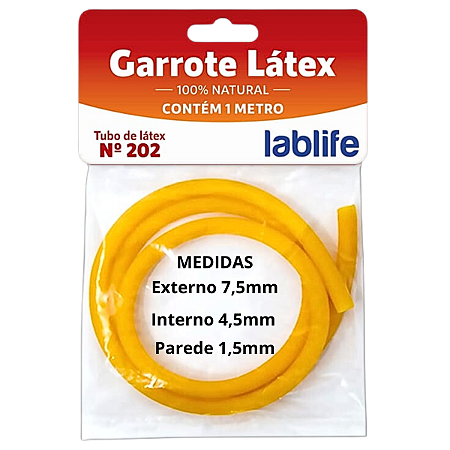 Elástico Garrote Nº202 – 1 Metro | Látex Borracha Tripa Mico | Labilife – Alta Elasticidade para Uso Profissional