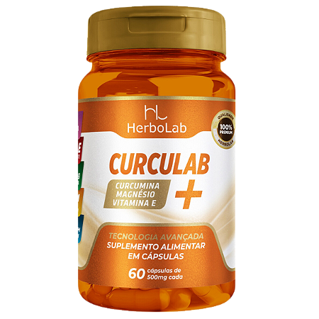 Curculab+ Curcumina com Magnésio e Vitamina E | Herbolab – Ação Antioxidante e Suporte Articular