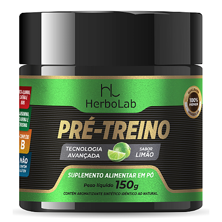 Pré-Treino 150g | Herbolab – Cafeína, Taurina, Arginina e Tirosina para Energia, Foco e Desempenho Máximo