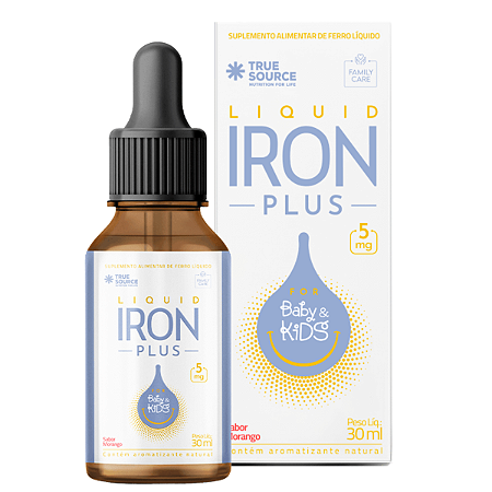 Multivitamínico Infantil com Ferro – Iron 30ml | True Source – Sabor Morango, Saúde e Crescimento para Crianças