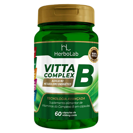 Complexo B 400mg – 60 Cápsulas | Herbolab – Energia, Foco Mental e Bem-Estar Diário