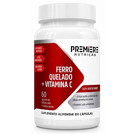 Ferro com Vitamina C 60 Cápsulas – Suporte Imunológico e Energia Premiere Nutrição