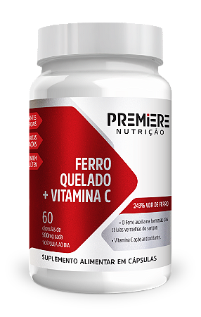 Ferro com Vitamina C 60 Cápsulas – Suporte Imunológico e Energia Premiere Nutrição