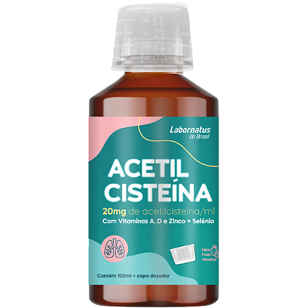NAC Acetilcisteína Xarope 200mg 100ml Com Dosador | Labornatus