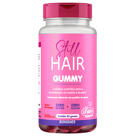 Biotina Still Hair Gummy Zinco Unilife Bioviton Gomas De Morango