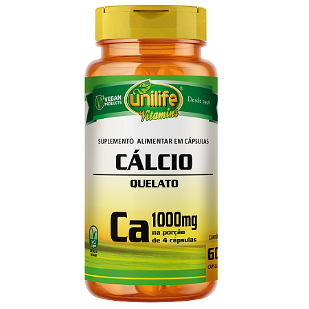 Cálcio Quelato 1000mg 60 Cápsulas Unilife – Força, Saúde Óssea e Vitalidade