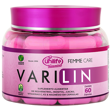 Varilin Varizes 60 Cápsulas – Resveratrol, Magnésio e Vitaminas Unilife