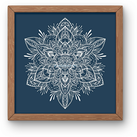 Mandala Florescer Azul Marinho (30x30cm)