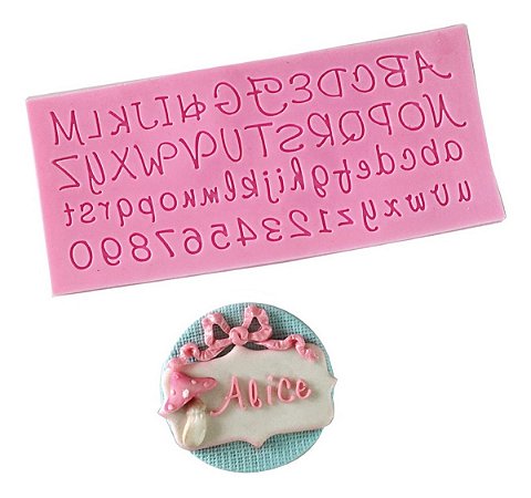 Molde de Silicone: Letras Manuscritas - 19,5 x 8,6 cm