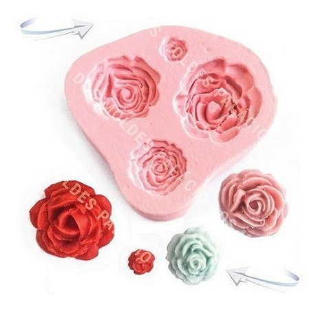 Molde De Silicone: Rosas Diversas