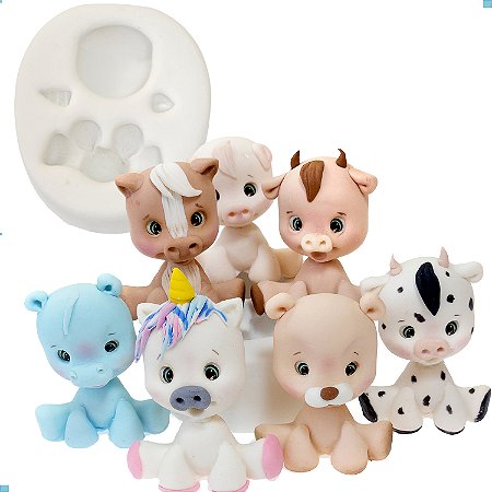 Molde De Silicone Universal: Diversos Bichinhos - 7,5 x 6,5 cm