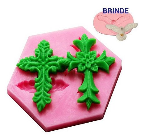 Molde De Silicone: Cruz Batismo + Brinde