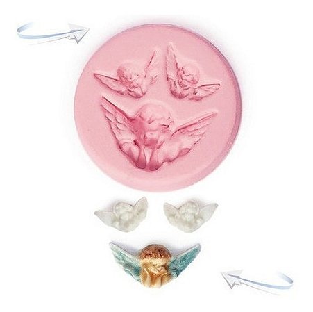Molde De Silicone: 3 Anjos Variados