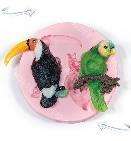 Molde De Silicone: Papagaio e Tucano