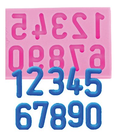 Molde De Silicone: Números - 5,0 x 7,5 cm