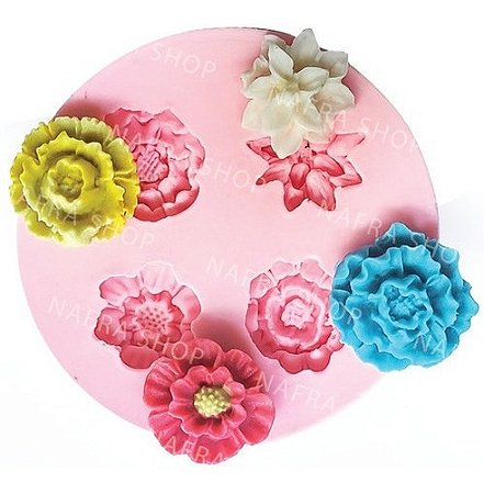 Molde De Silicone: Flores Diversas