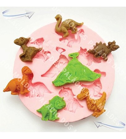 Molde De Silicone: Mini Dinossauros