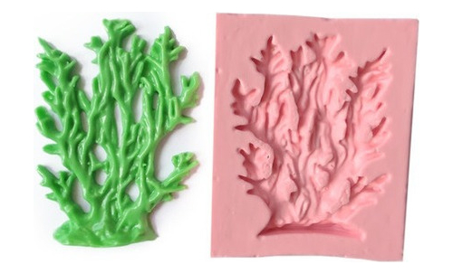 Molde De Silicone: Alga Marinha - 6,8 x 4,5 cm