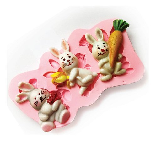 Molde De Silicone: Coelhinhos Da Páscoa