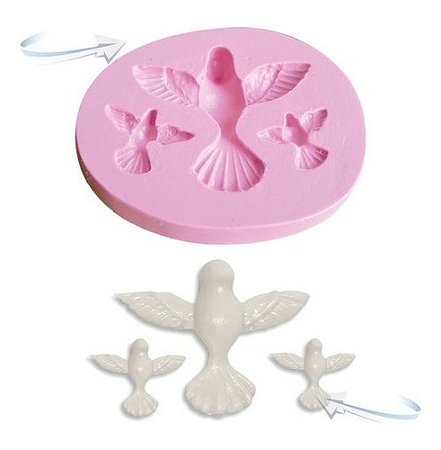 Molde De Silicone: Pombas Brancas