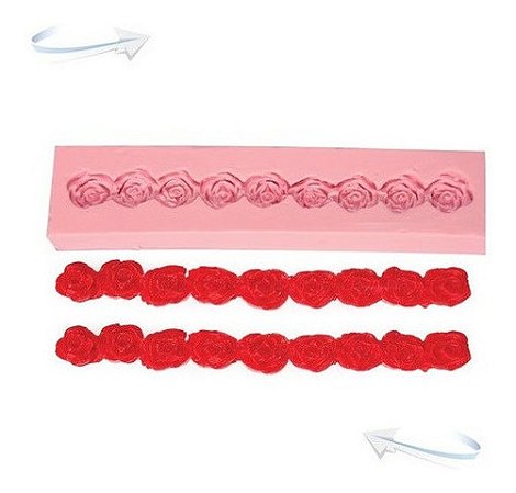 Molde De Silicone: Cordão de Rosas - 12 cm