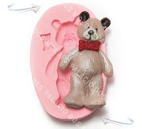 Molde De Silicone: Urso de Pelúcia com Gravata - 6,5 x 4,5 cm