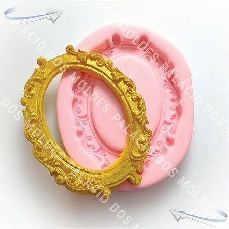 Molde De Silicone: Moldura Oval Vintage - 8,5 x 6,5 cm