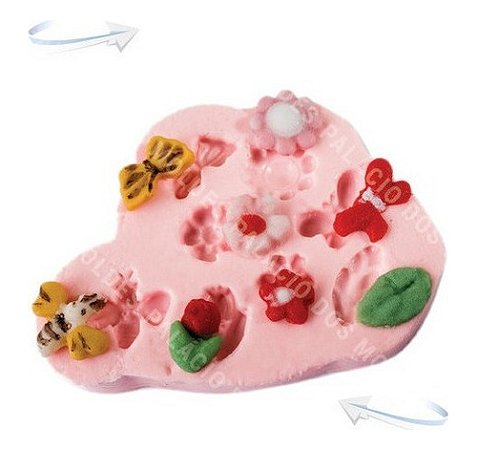 Molde De Silicone: Mini Flores e Abelhas