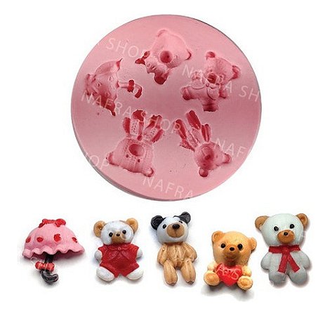 Molde De Silicone: Mini Ursinhos