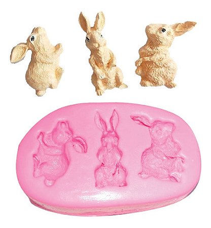 Molde De Silicone: Coelhos da Páscoa
