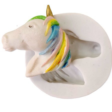 Molde De Silicone: Cabeça de Unicórnio - 5,0 x 4,0 cm